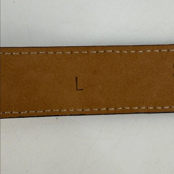 Street Ahead Vintage Croc Embossed Leather Belt Silver Statement Hardware L - Picture 7 of 8